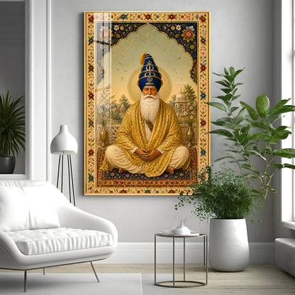 Guru Tegh Bahadur Ji Meditative Grace Premium Acrylic Vertical Wall Art