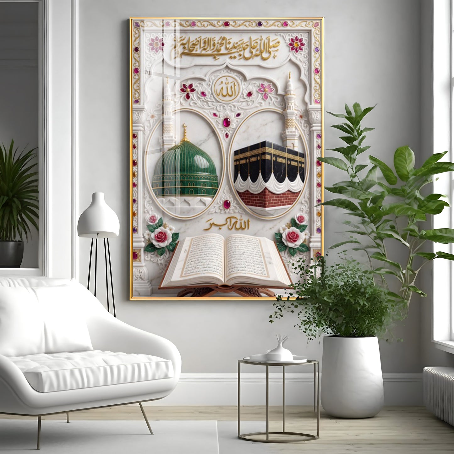 The Kaaba and The Mosque Premium Acrylic Vertical Wall Art