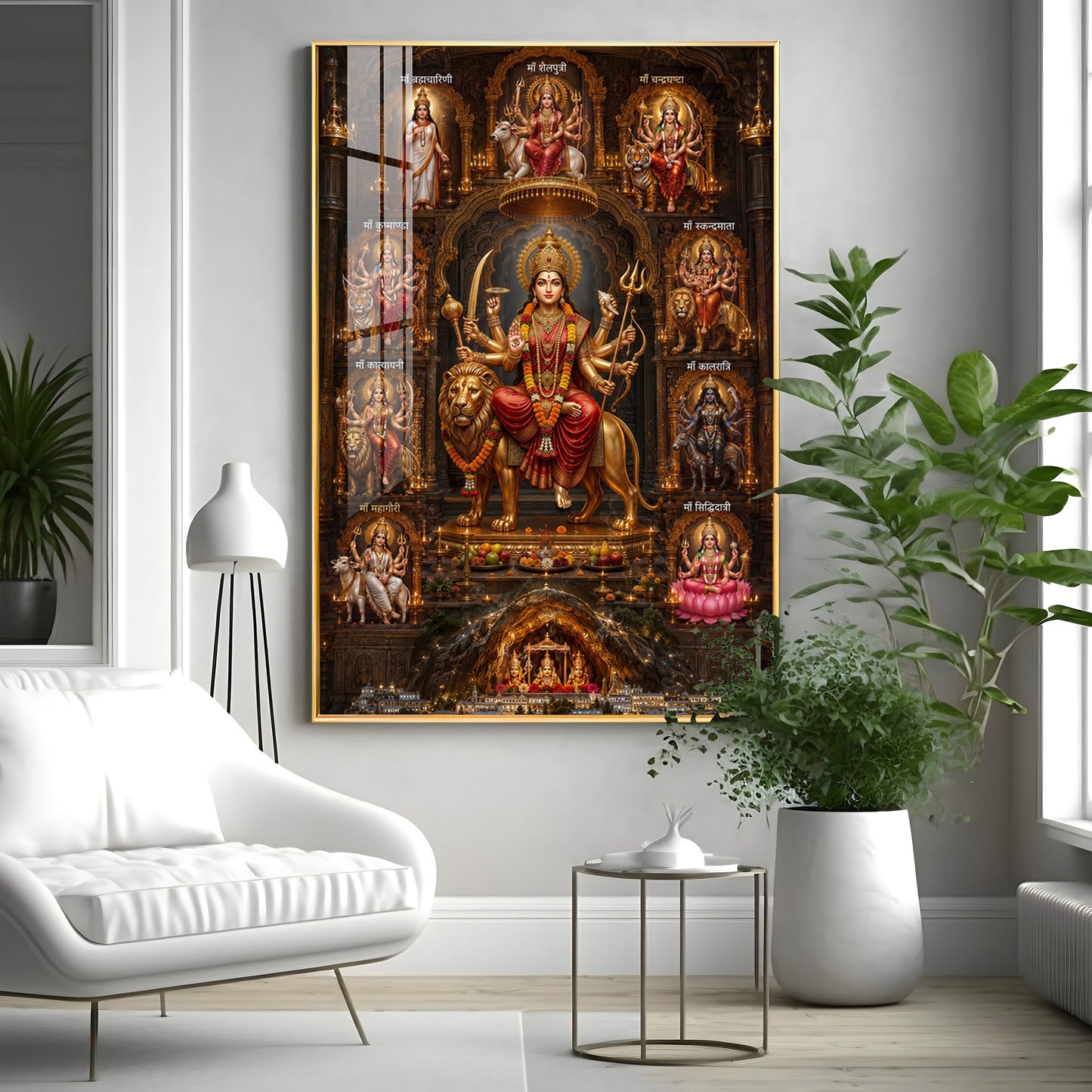 Goddess Navdurga Premium Acrylic Vertical Wall Art