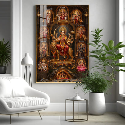 Goddess Navdurga Premium Acrylic Vertical Wall Art