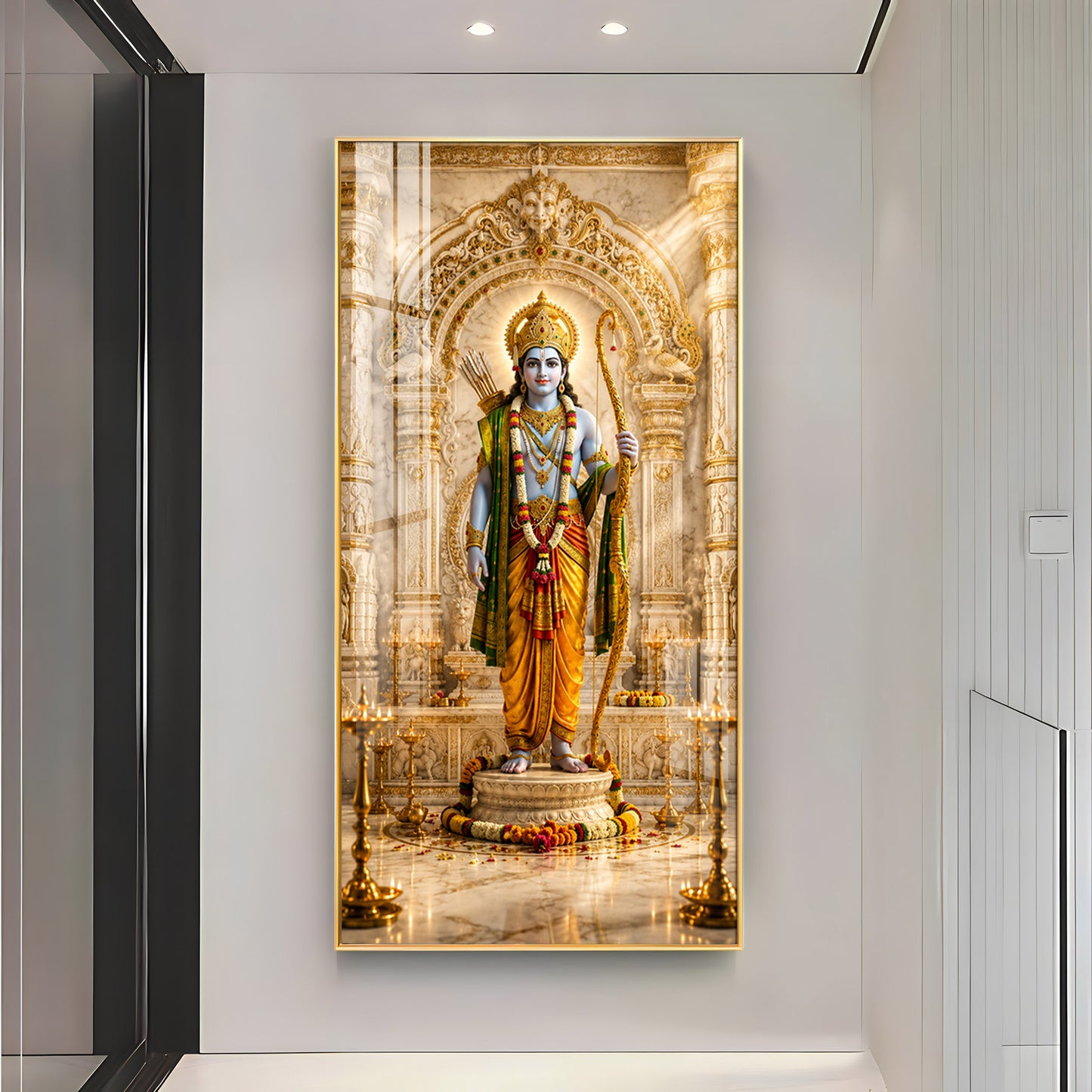 Depicting Lord Rama Premium Acrylic Vertical Wall Art