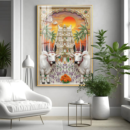 The Kamadhenu Cow Premium Acrylic Vertical Wall Art