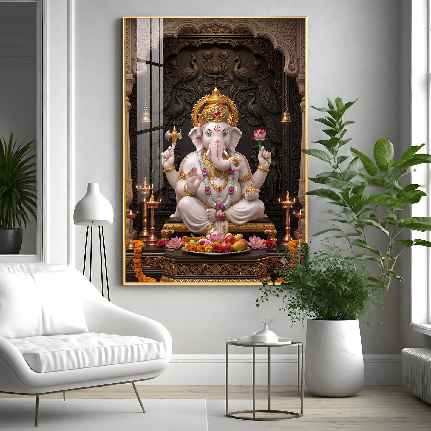Divine Vighnaharta Ganesh Ji Premium Acrylic Vertical Wall Art