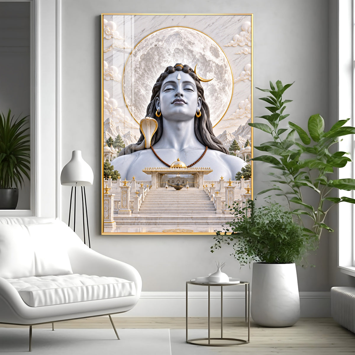 Adiyogi Shiva Premium Acrylic Vertical Wall Art