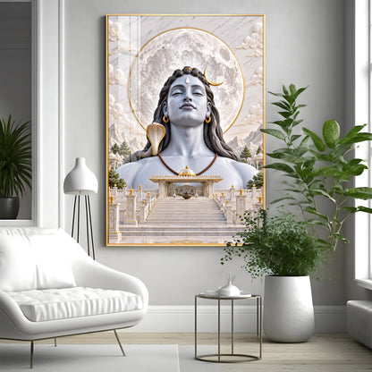 Adiyogi Shiva Premium Acrylic Vertical Wall Art