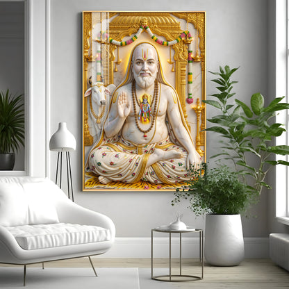 Sri Guru Raghavendra Swamy Premium Acrylic Vertical Wall Art