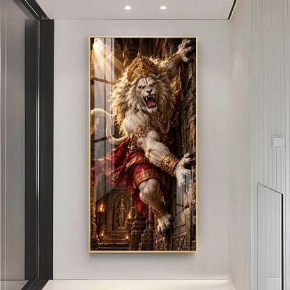 Bhagwan Narsimha Premium Acrylic Vertical Wall Art