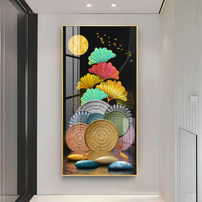 Multi Color Ginkgo Leaf Wall Premium Acrylic Vertical Wall Art