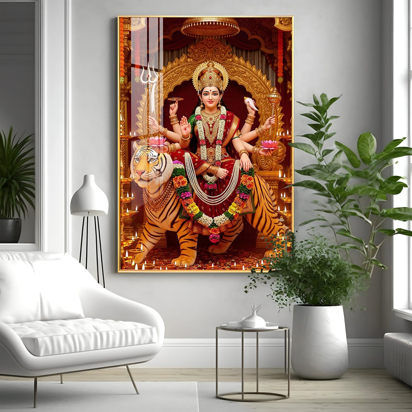 Divine Maa Durga Premium Acrylic Vertical Wall Art