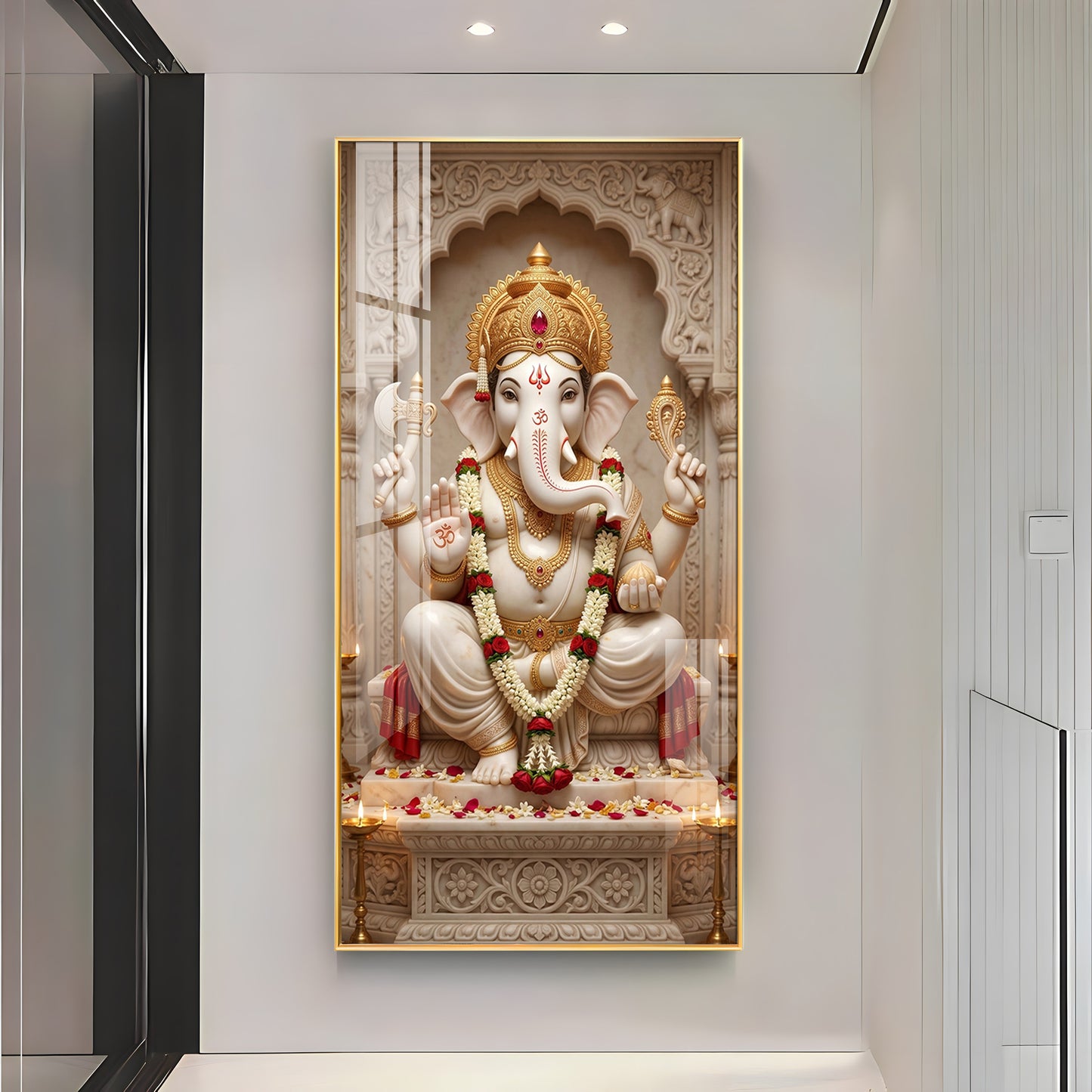 Divine Ganesh Ji Essence Premium Acrylic Vertical Wall Art