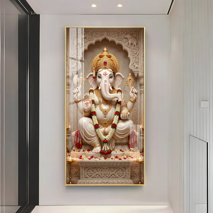 Divine Ganesh Ji Essence Premium Acrylic Vertical Wall Art