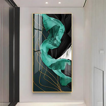 Emerald Elegance Premium Acrylic Vertical Wall Art