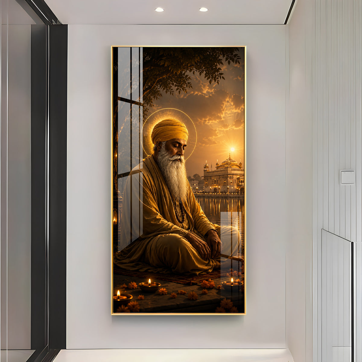 Divine Guru Nanak Ji Premium Acrylic Vertical Wall Art
