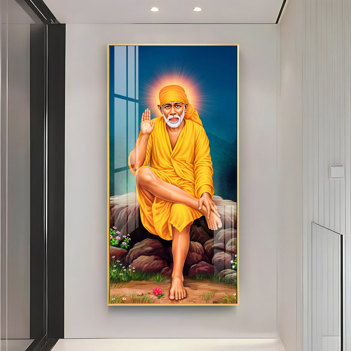 Shirdi Sai Baba Premium Acrylic Vertical Wall Art