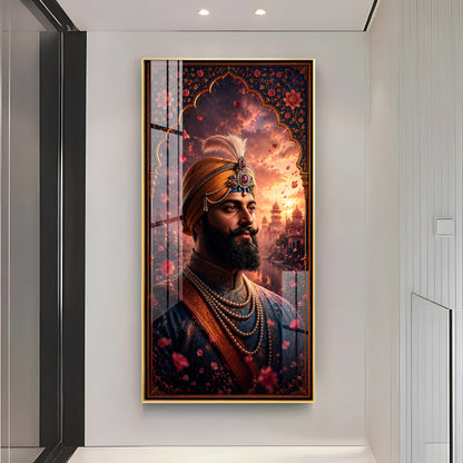 Divine Tenth Sikh Guru Gobind Singh Ji Premium Acrylic Vertical Wall Art