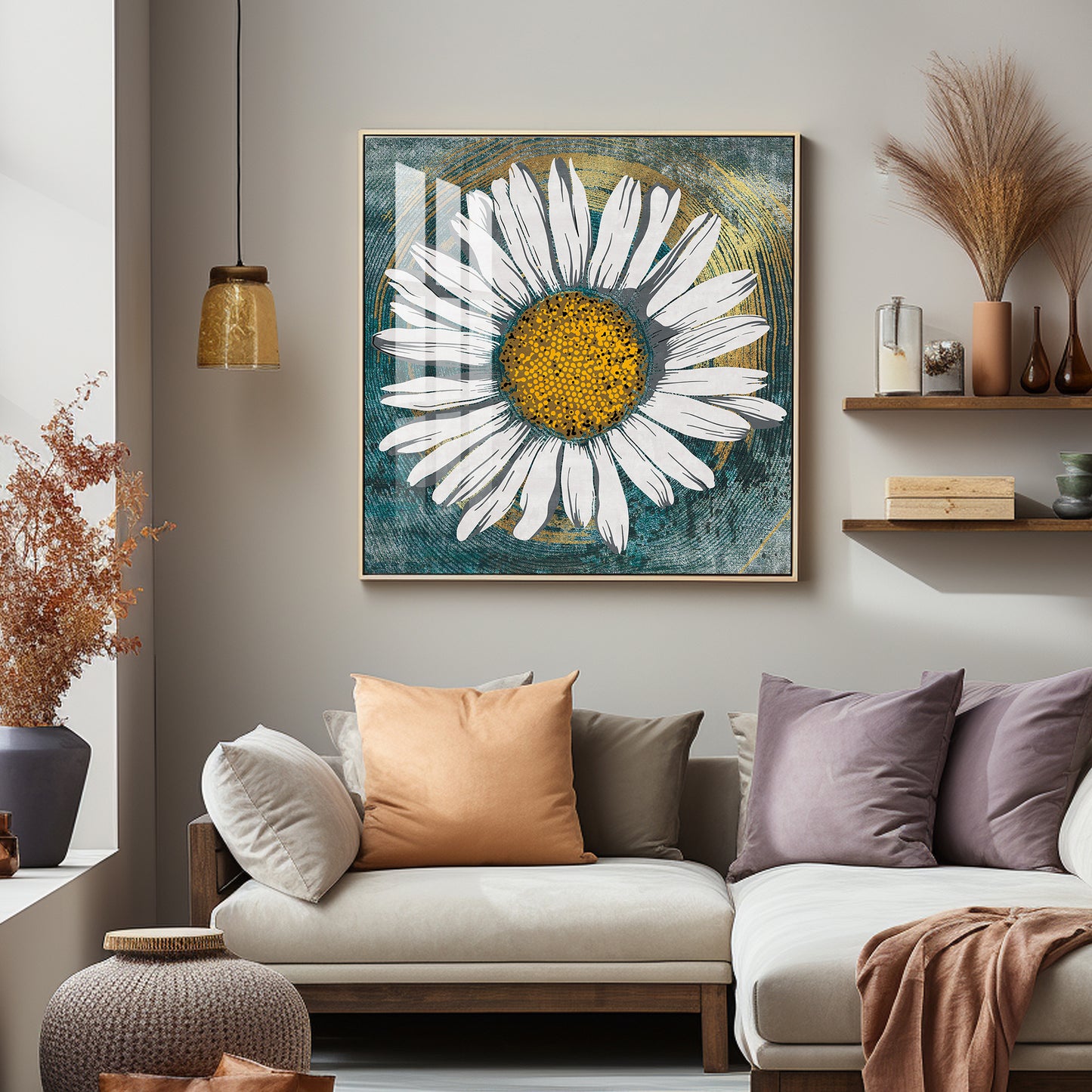 Tranquil Daisy Premium Acrylic Square Wall Art