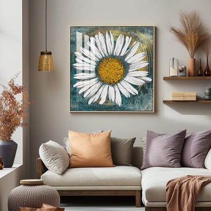 Tranquil Daisy Premium Acrylic Square Wall Art