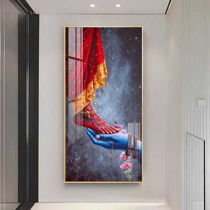 Feet Of Shri Parvati With Shiv Ji Hand Premium Acrylic Vertical Wall Art