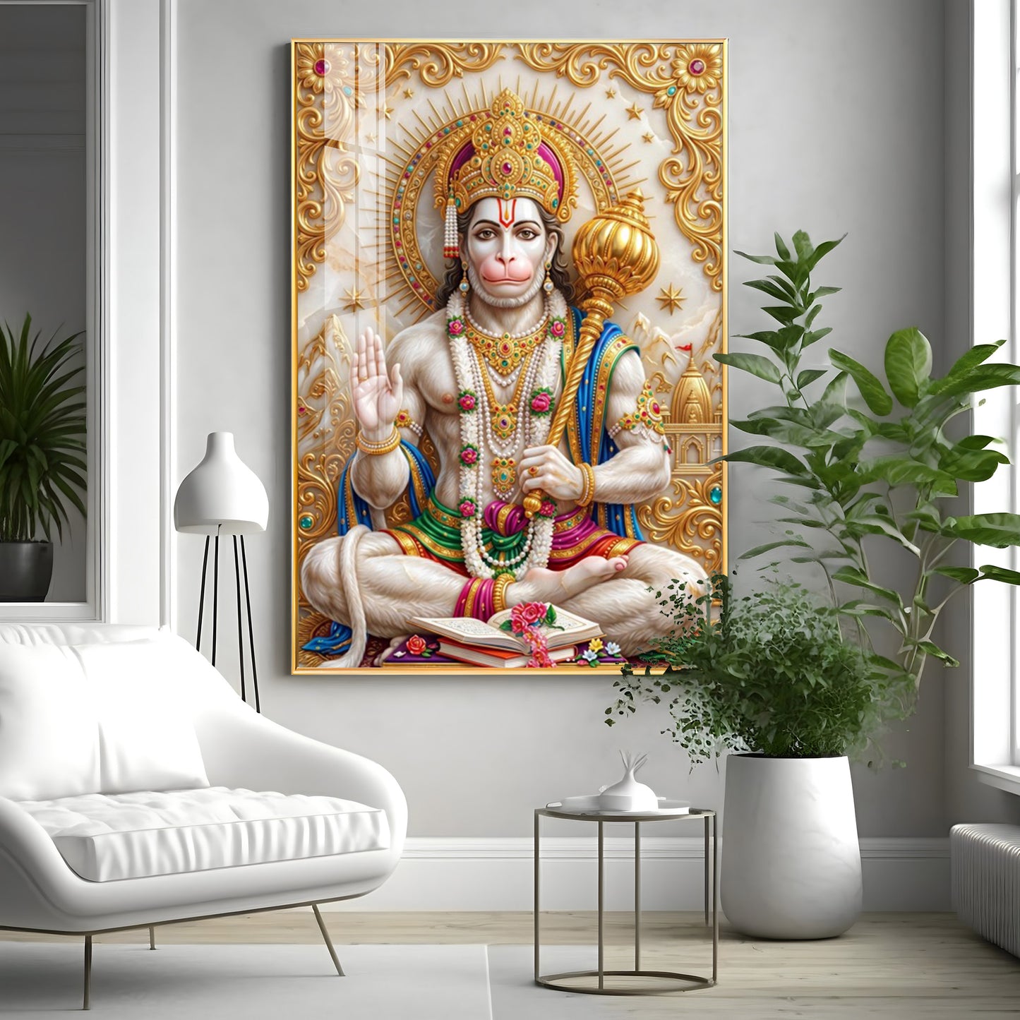 Divine Lord Hanuman Ji Premium Acrylic Vertical Wall Art