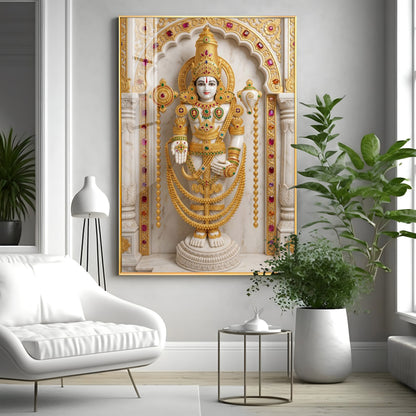 Divine Lord Venkateswara Premium Acrylic Vertical Wall Art