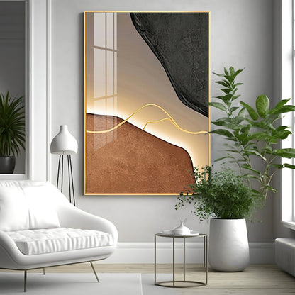 Gilded Lines Premium Acrylic Vertical Wall Art