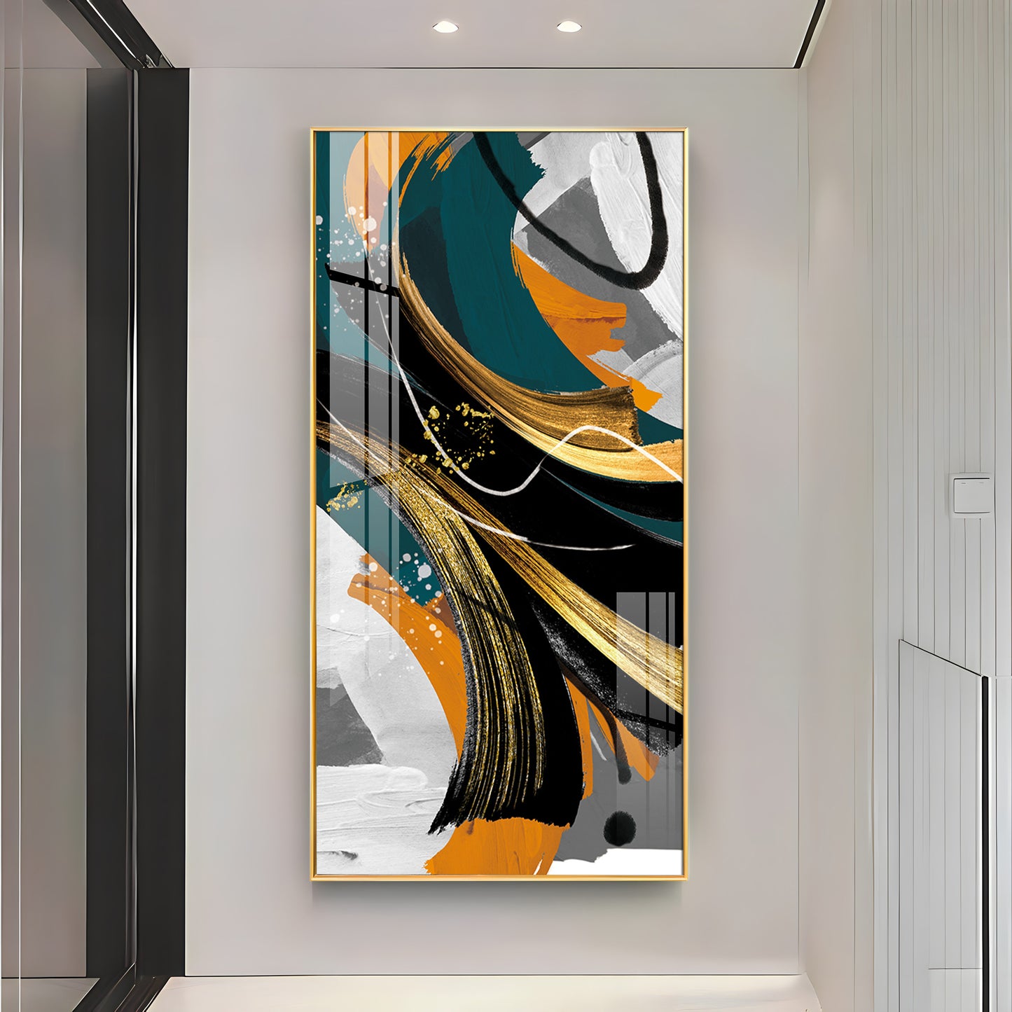 Abstract Gold Foil Premium Acrylic Vertical Wall Art
