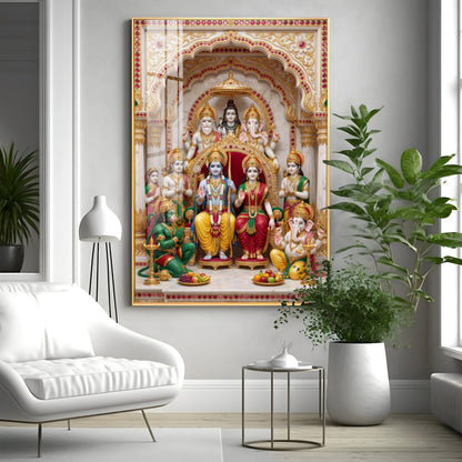 Divine Ram Darbar Premium Acrylic Vertical Wall Art
