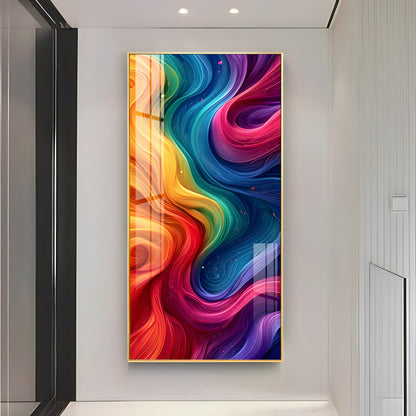 Color Swirl Abstract Premium Acrylic Vertical Wall Art