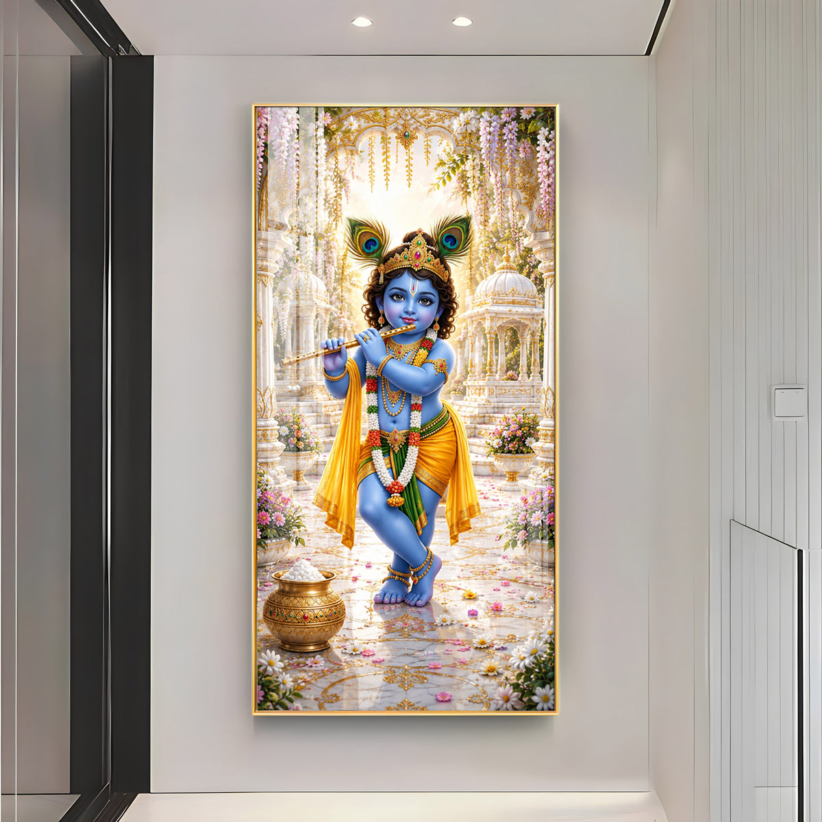 Divine Baal Gopal Premium Acrylic Vertical Wall Art