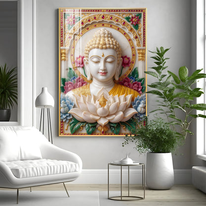 Inner Radiance Peace Of Buddha Premium Acrylic Vertical Wall Art