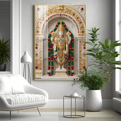 Lord Tirupati Bala Ji Premium Acrylic Vertical Wall Art