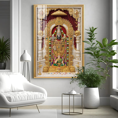 Divine Wisdom Venkateswara Premium Acrylic Vertical Wall Art