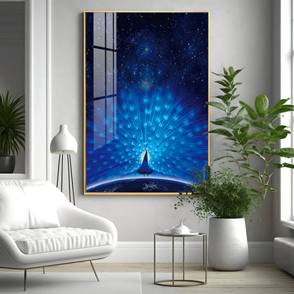 Mystic Peacock Premium Acrylic Vertical Wall Art