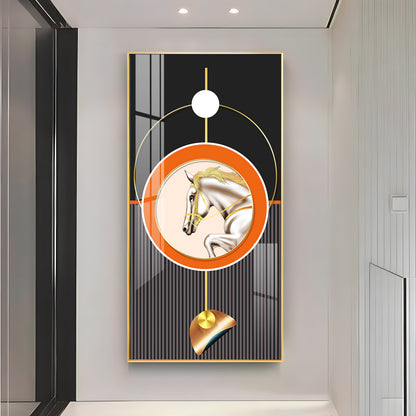 Horse Golden Ember Premium Acrylic Vertical Wall Art