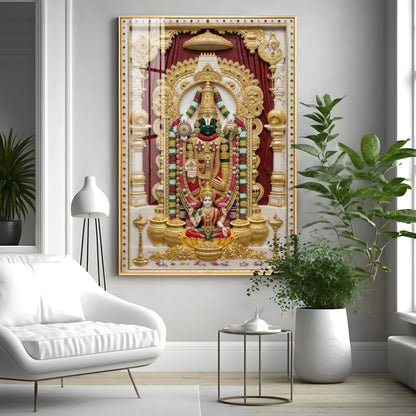 Balaji Lakshmi Tanjore Premium Acrylic Vertical Wall Art
