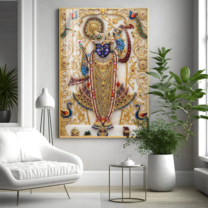 Lord Shrinathji Premium Acrylic Vertical Wall Art