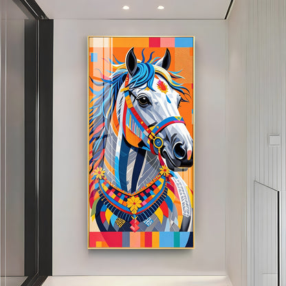 Multicolored Horse Premium Acrylic Vertical Wall Art