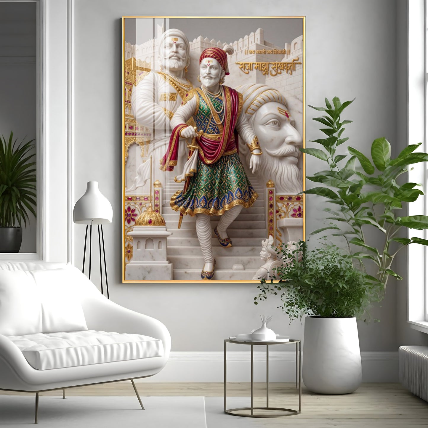 Shivaji Maharaj Premium Acrylic Vertical Wall Art