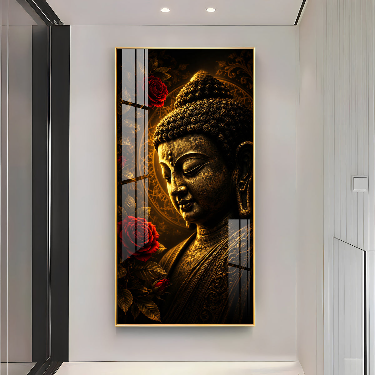 Beautiful Divine Buddha Premium Acrylic Vertical Wall Art