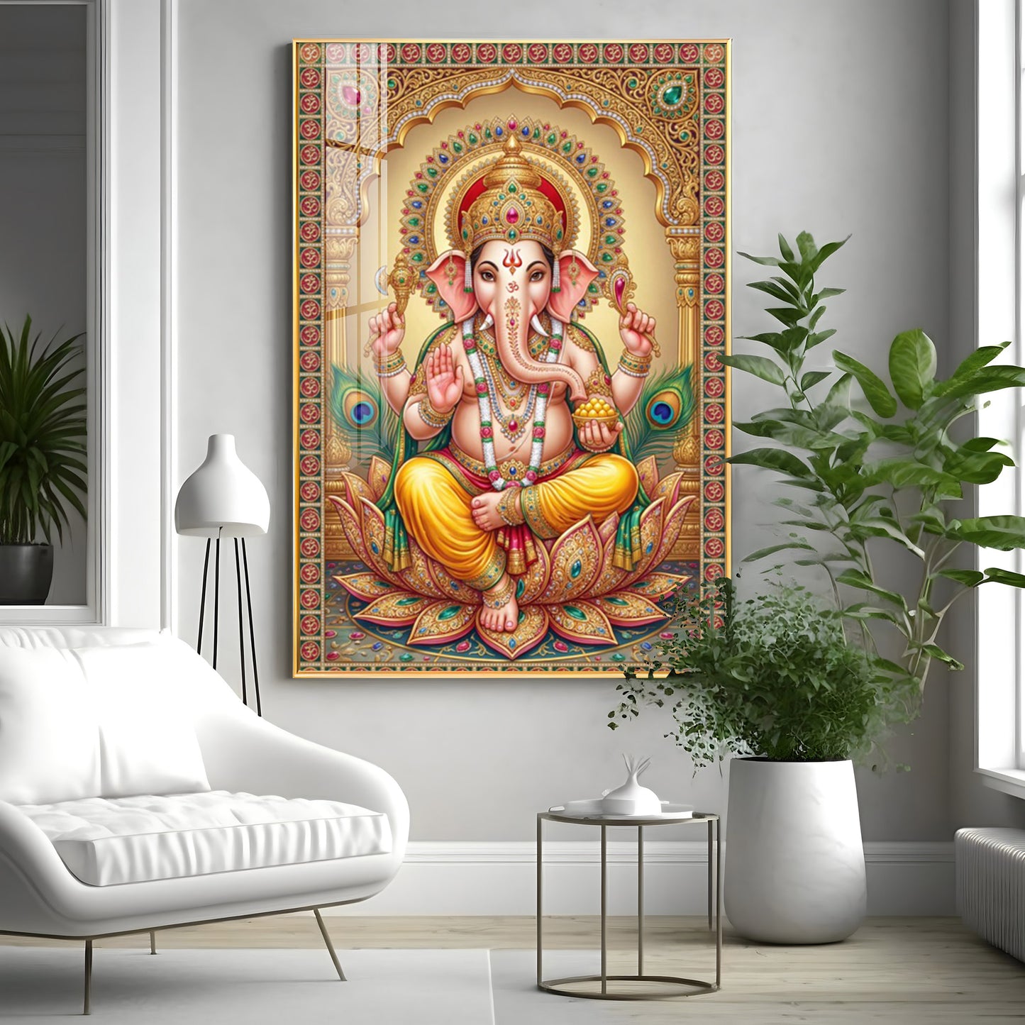 God Ganpati Ji Premium Acrylic Vertical Wall Art
