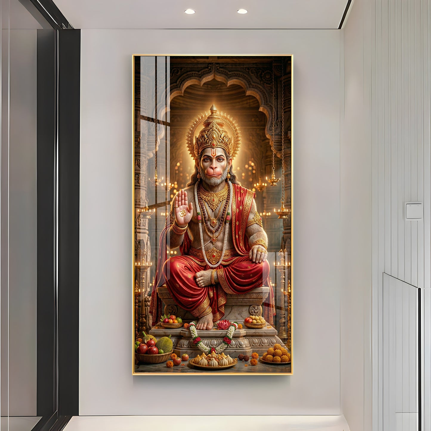 Hanuman Ji Blessing Premium Acrylic Vertical Wall Art
