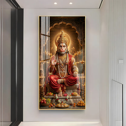 Hanuman Ji Blessing Premium Acrylic Vertical Wall Art