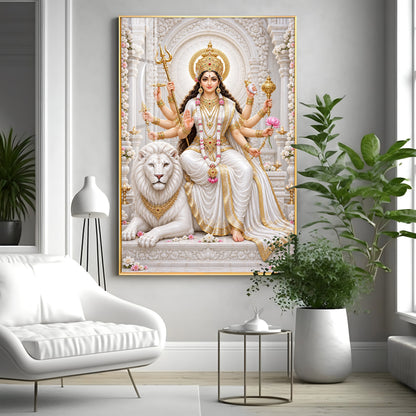 Mata Sherawali Premium Acrylic Vertical Wall Art