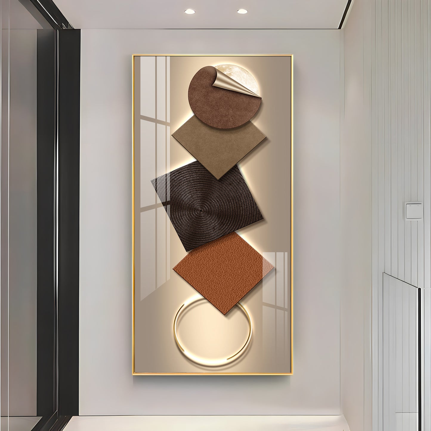 Elegant Geometry Abstract Design Premium Acrylic Vertical Wall Art