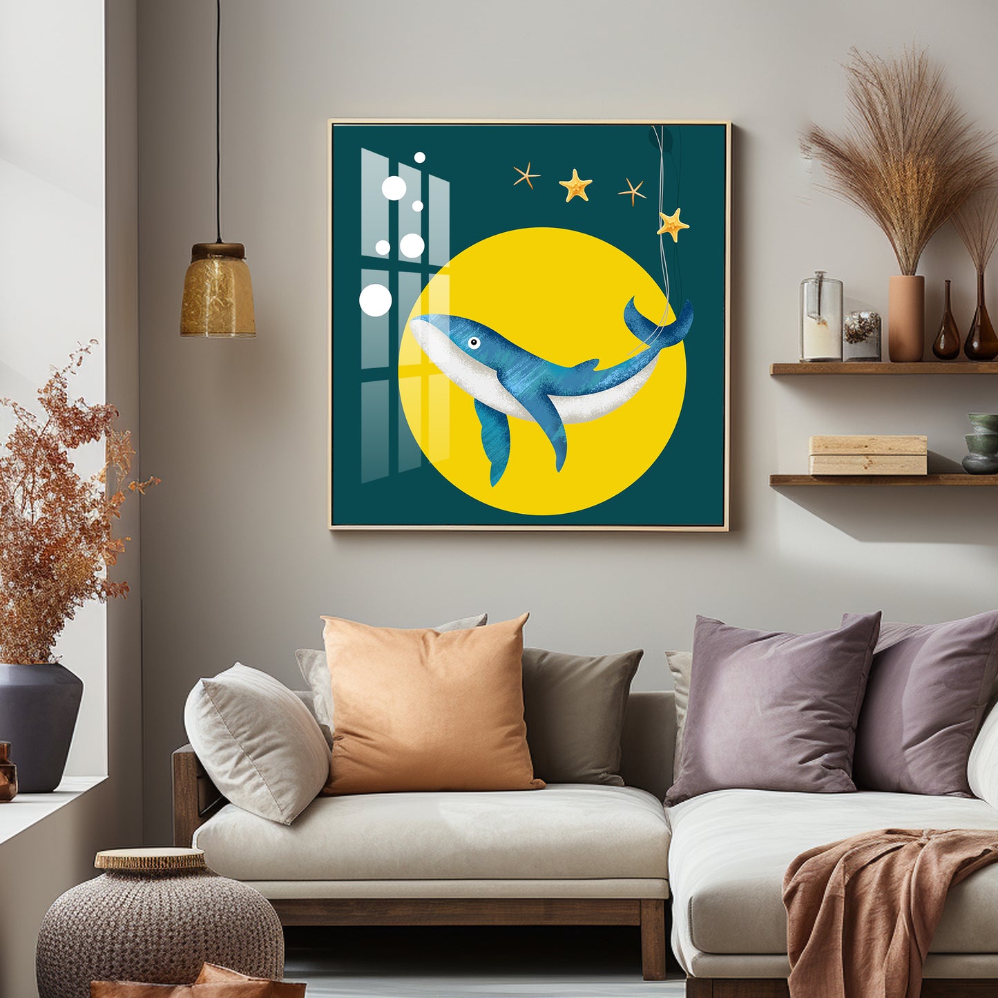 Whale Ocean Premium Acrylic Square Wall Art