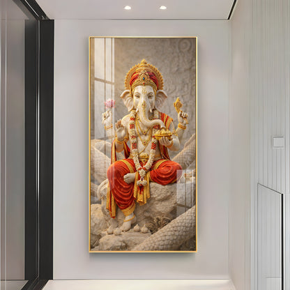 Divine Shree Ganesha Guardian Premium Acrylic Vertical Wall Art
