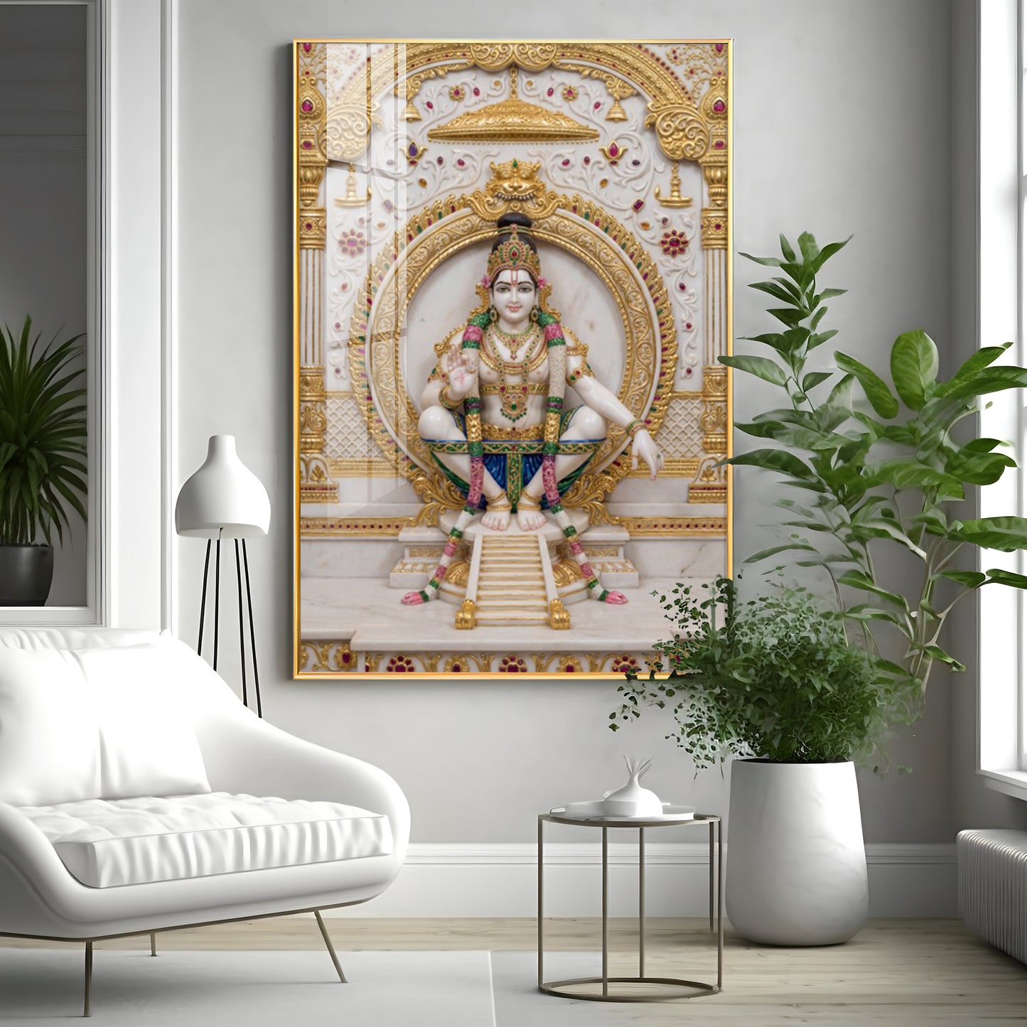 Lord Ayyappa Yoga Premium Acrylic Vertical Wall Art