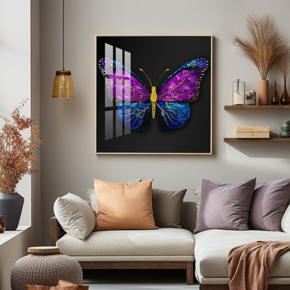 Colorful Butterfly Premium Acrylic Square Wall Art