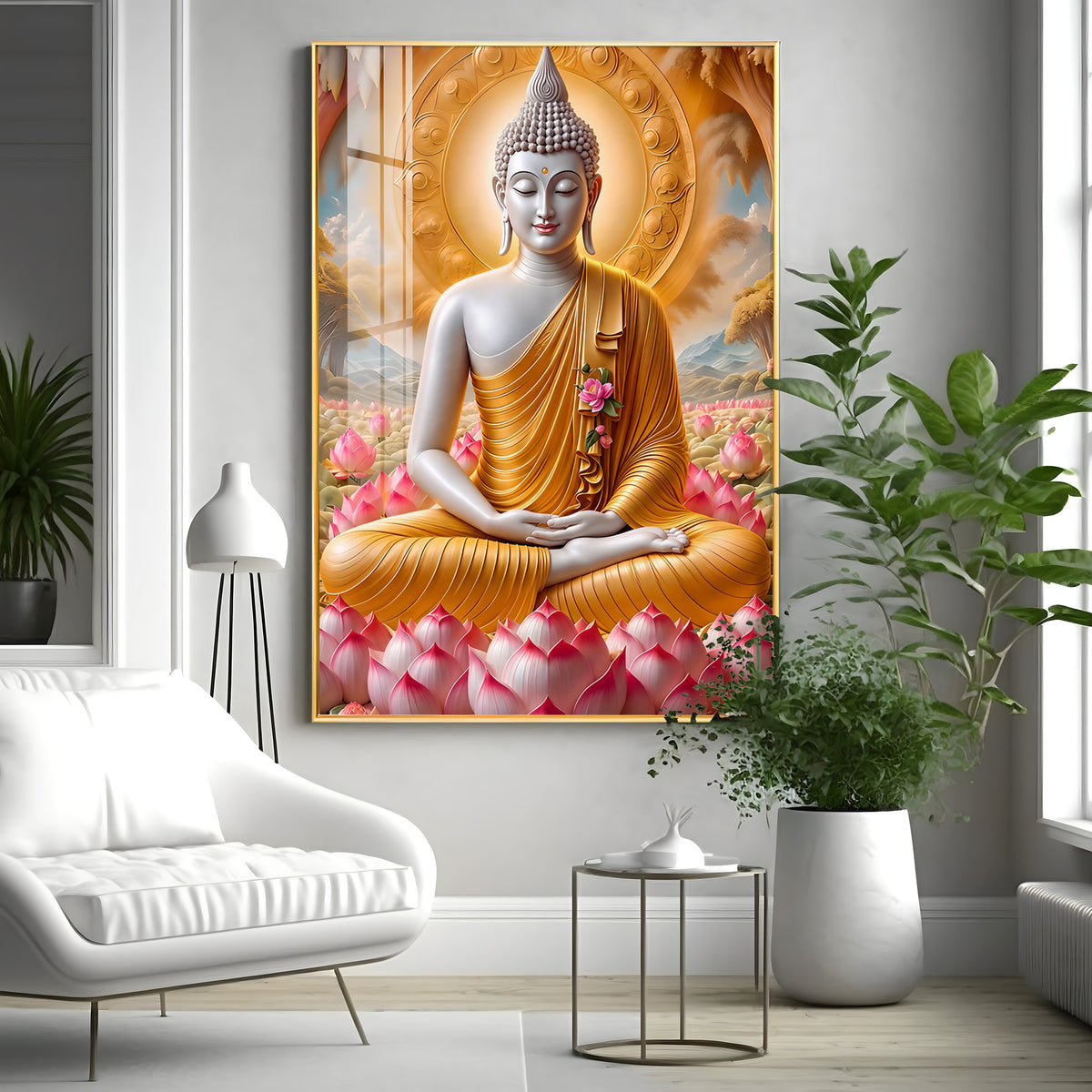 Tamatina Buddha Luxury Crystal Vertical Wall Art