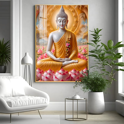Tamatina Buddha Luxury Crystal Vertical Wall Art